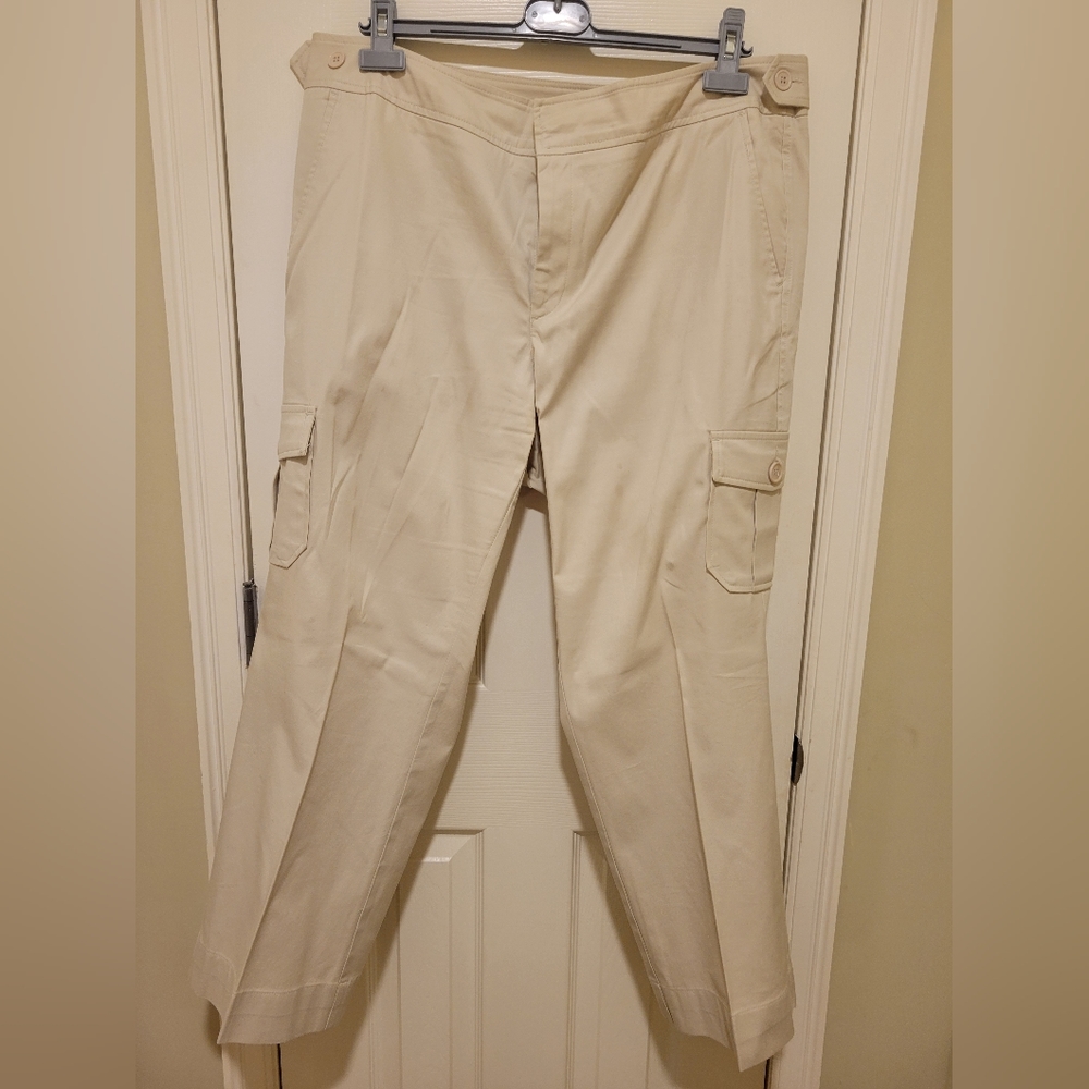 Lane Bryant Venezia straight leg light tan casual chino pants plus size 18